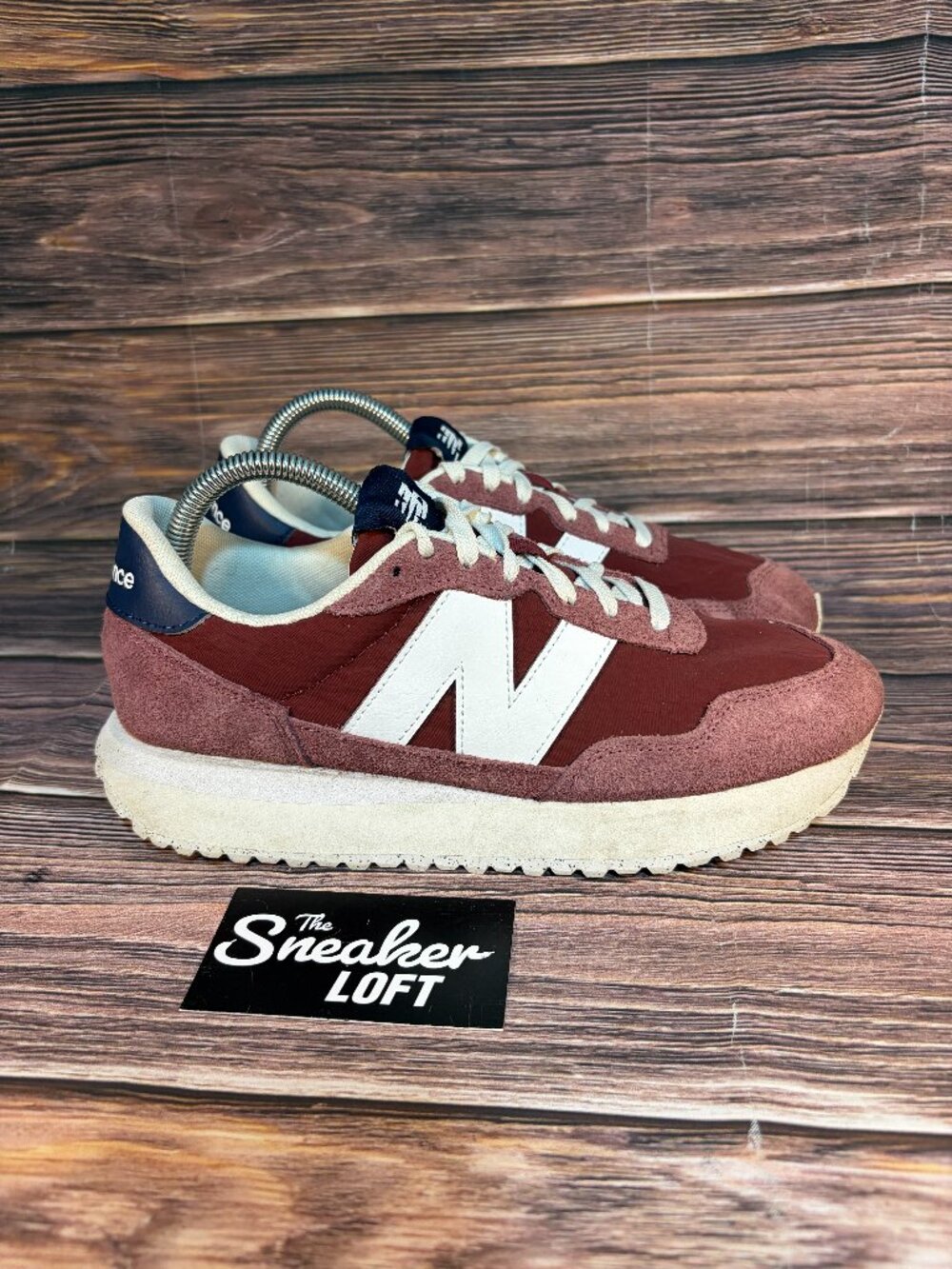 New Balance 237 Women's Burgundy White Suede Casual Shoes Size 9